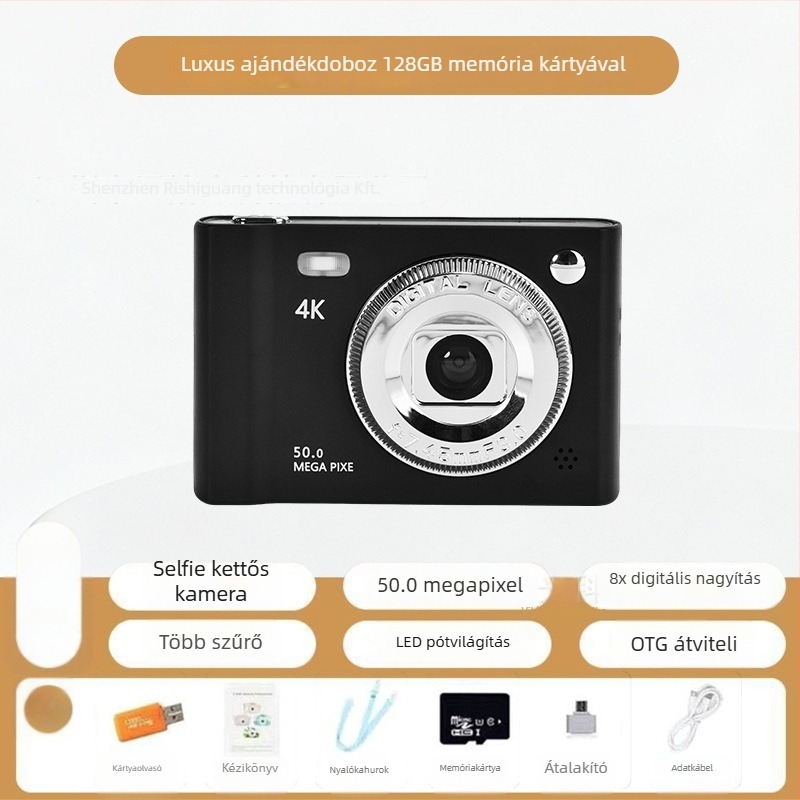 Szelfi CCD digitális kamera kettős kamerával, 1/1.7'' CCD szenzor, 24 MP, 8x optikai zoom, 2,3'' LCD