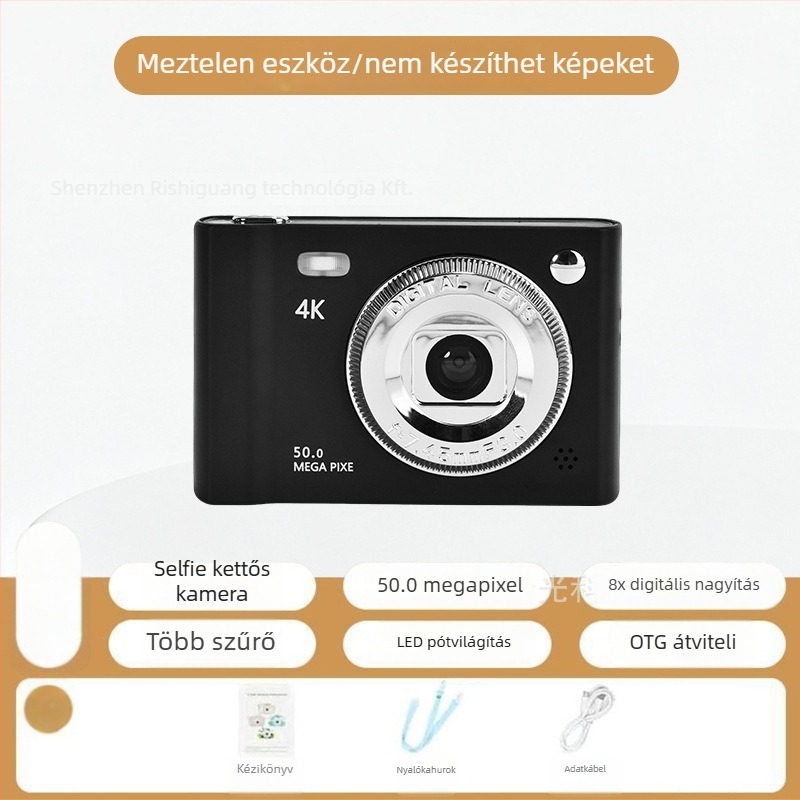 Szelfi CCD digitális kamera kettős kamerával, 1/1.7'' CCD szenzor, 24 MP, 8x optikai zoom, 2,3'' LCD