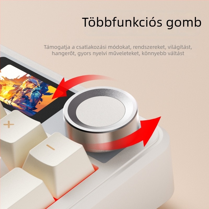 Játékbillentyűzet Bluetooth-kapcsolattal, három üzemmód, testreszabható mechanikus kapcsolók, 104 billentyű, RGB háttérvilágítás, oldalsó gravírozás