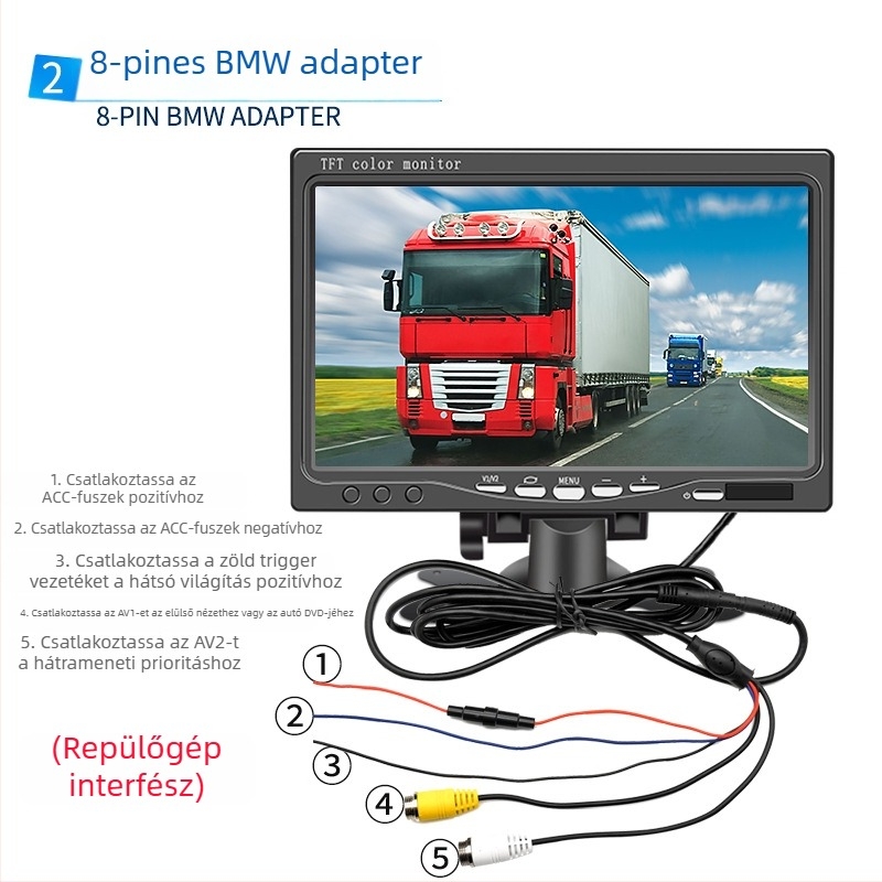 Autó LCD kijelző 701 – NP-kompatibilis, asztali típusú kijelző, felbontás 480x272 / 800x480