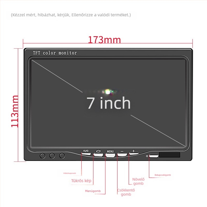 Autó LCD kijelző 701 – NP-kompatibilis, asztali típusú kijelző, felbontás 480x272 / 800x480