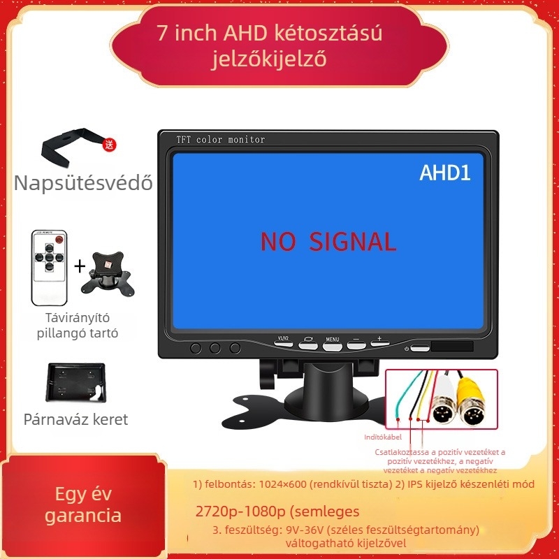 Autó LCD kijelző 701 – NP-kompatibilis, asztali típusú kijelző, felbontás 480x272 / 800x480