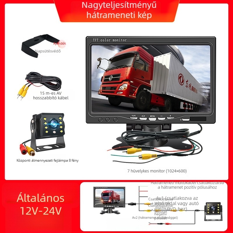 Autó LCD kijelző 701 – NP-kompatibilis, asztali típusú kijelző, felbontás 480x272 / 800x480