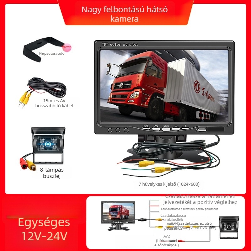 Autó LCD kijelző 701 – NP-kompatibilis, asztali típusú kijelző, felbontás 480x272 / 800x480