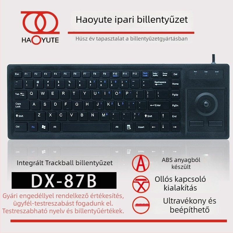 DX-87B ipari trackball billentyűzet és egér készlet