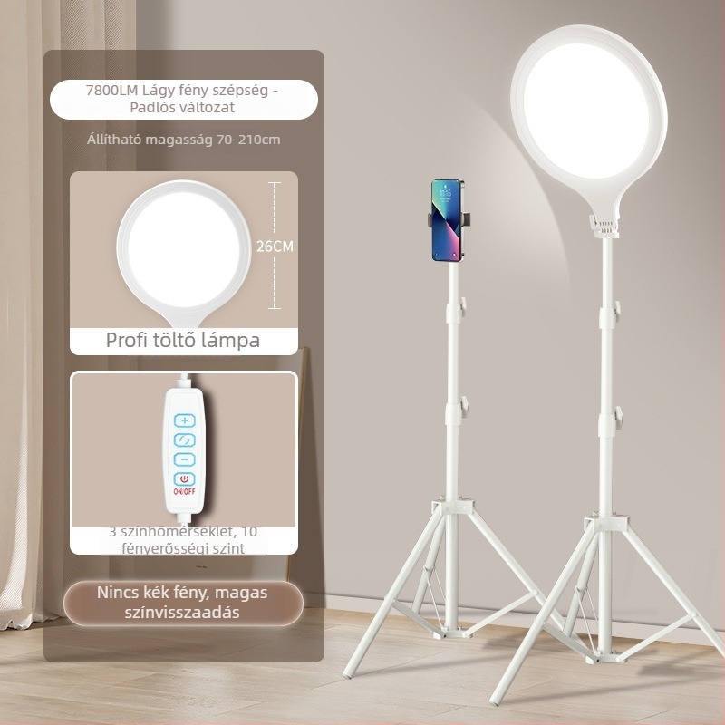 D Fill Light – belső térben élő közvetítésre és szelfire, 20W, három színhőmérséklet, modell Easy Broadcast Moonlight Lamp