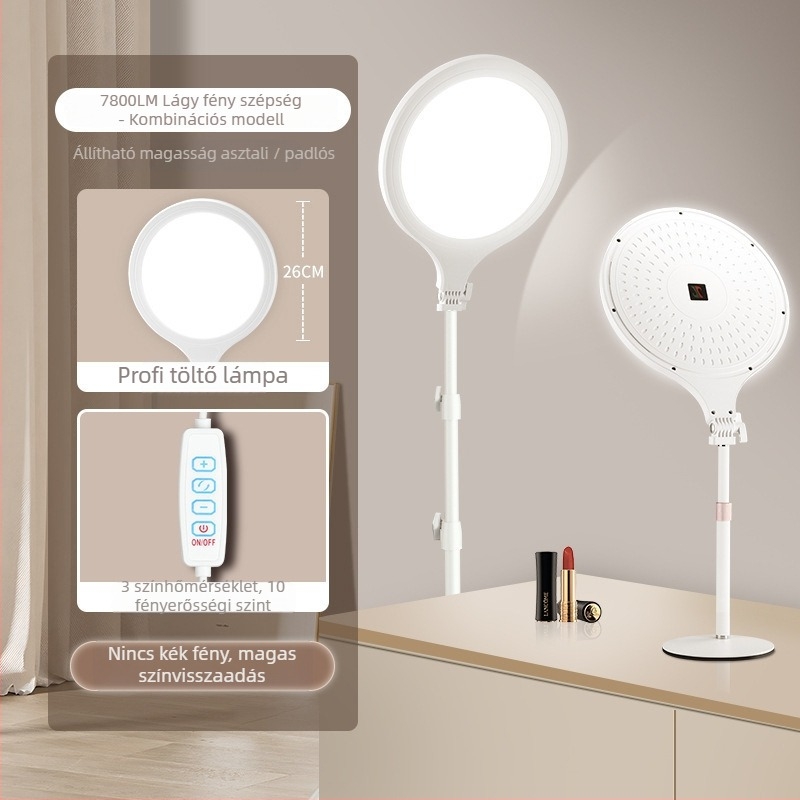 D Fill Light – belső térben élő közvetítésre és szelfire, 20W, három színhőmérséklet, modell Easy Broadcast Moonlight Lamp