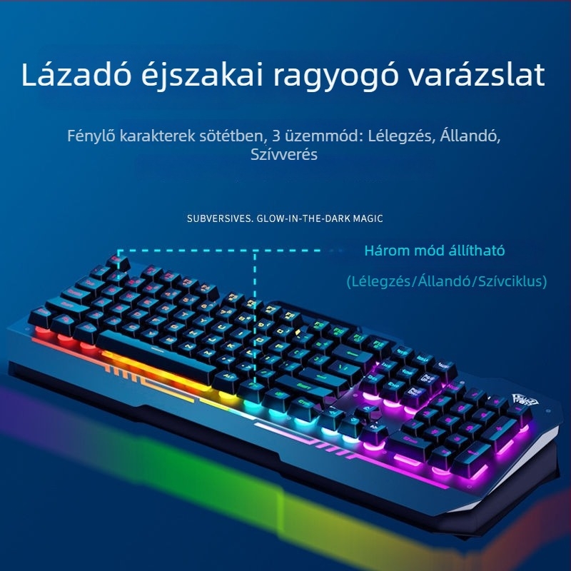 Gaming billentyűzet F3010 – kábeles, 104 gombok, Crater Architecture, fém ház