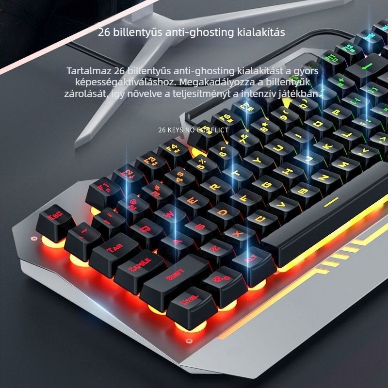 Gaming billentyűzet F3010 – kábeles, 104 gombok, Crater Architecture, fém ház