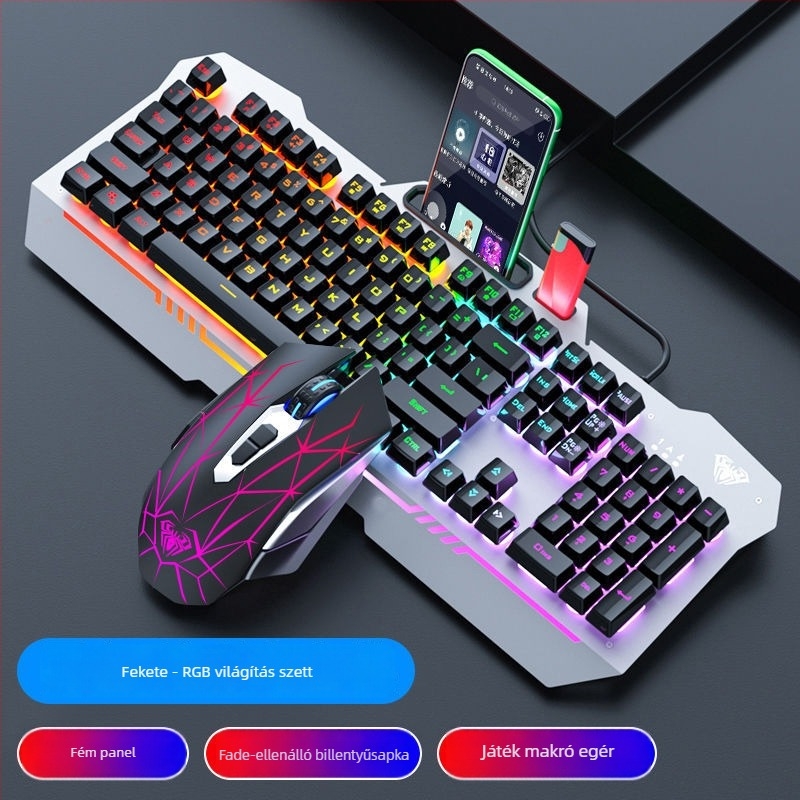 Gaming billentyűzet F3010 – kábeles, 104 gombok, Crater Architecture, fém ház
