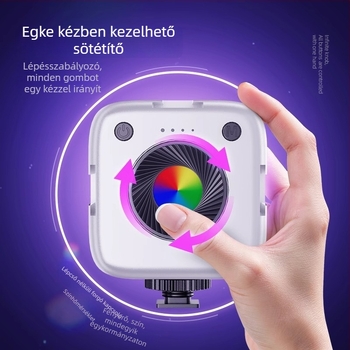 LED világítás telefonhoz - hordozható kézi RGB világítás élő közvetítéshez, 10–50W, 220V, többszintű fényerő-szabályozás