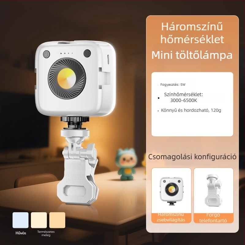 LED világítás telefonhoz - hordozható kézi RGB világítás élő közvetítéshez, 10–50W, 220V, többszintű fényerő-szabályozás