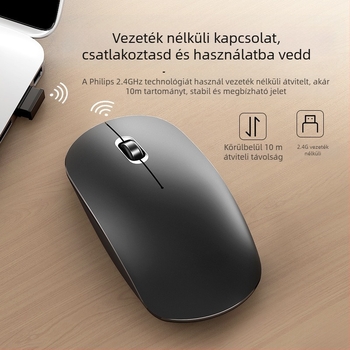 T10 vezeték nélküli egér Bluetooth/2,4 GHz, 1000dpi, 3 gomb, USB-vevő, ergonomikus kialakítás