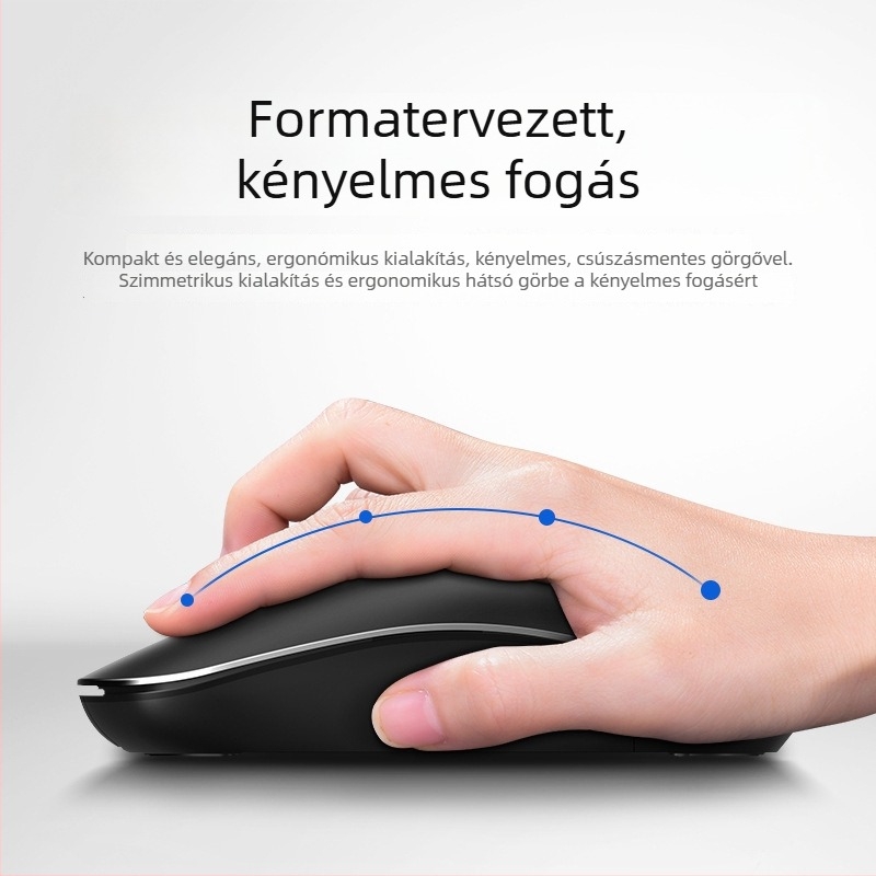 T10 vezeték nélküli egér Bluetooth/2,4 GHz, 1000dpi, 3 gomb, USB-vevő, ergonomikus kialakítás