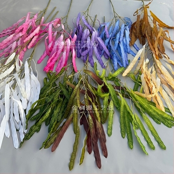 Műanyag és selyem virágokkal készült bab- és lencséshüvelyek díszítése, 3D-nyomtatott rekvizitok esküvőkhöz, kültéri felvételekhez és otthoni dekorációhoz