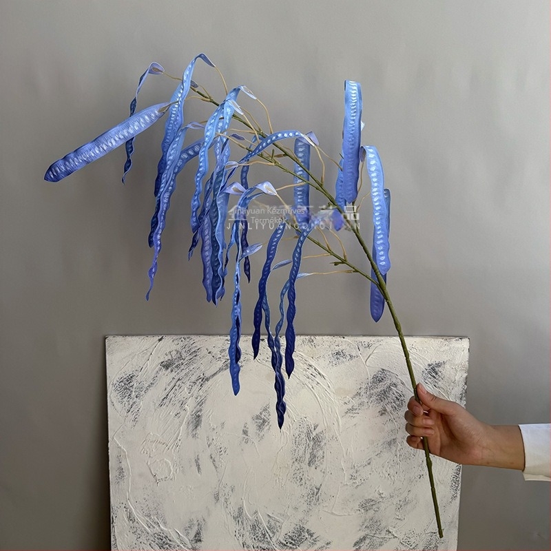 Műanyag és selyem virágokkal készült bab- és lencséshüvelyek díszítése, 3D-nyomtatott rekvizitok esküvőkhöz, kültéri felvételekhez és otthoni dekorációhoz