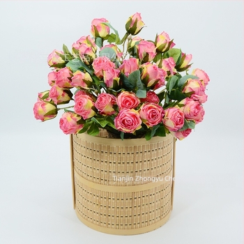 7 fejű hópehely rózsa művirág szár, 65 cm, szállodai lobby dekorációhoz, esküvői és fotórekvizit