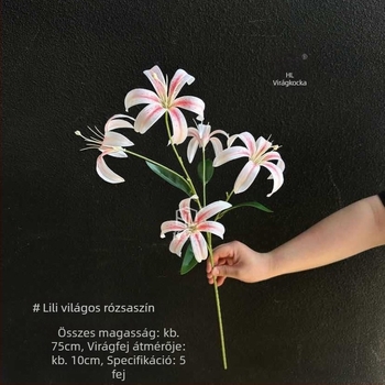 Mesterséges liliom virág, selyem virágból, egyágú elrendezés, esküvői és otthoni dekorációhoz