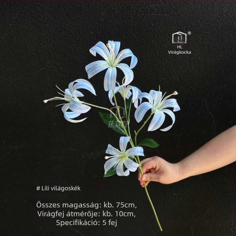 Mesterséges liliom virág, selyem virágból, egyágú elrendezés, esküvői és otthoni dekorációhoz