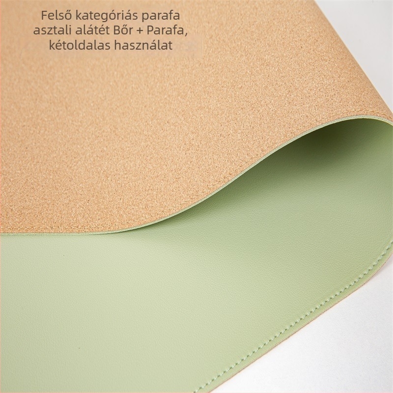 Korkbőr egérpad, extra nagy méret, foltálló, minimalistikus asztali pad, egyszínű
