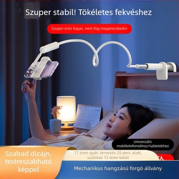 Alumíniumötvözetű univerzális telefon- és tabletatartó asztali felvételhez