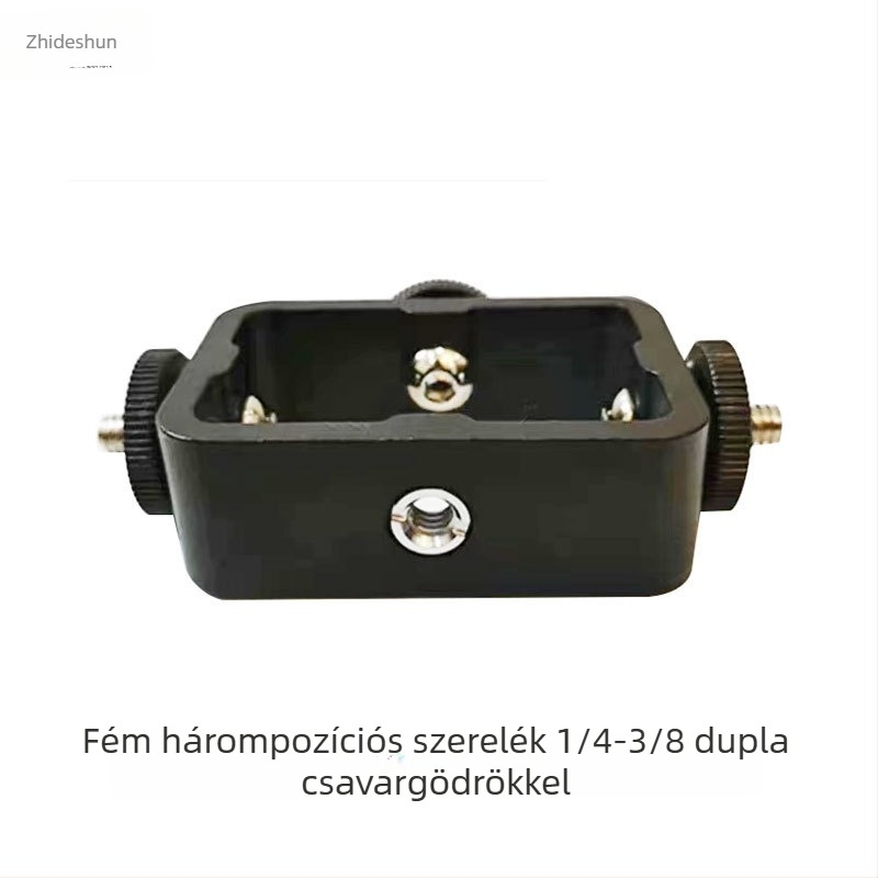 Fém háromtámaszos tartó kamera- és okostelefonhoz élő adásra, 1/4in és 3/8in csavarfuratokkal (Ötvözet; Univerzális kompatibilitás)