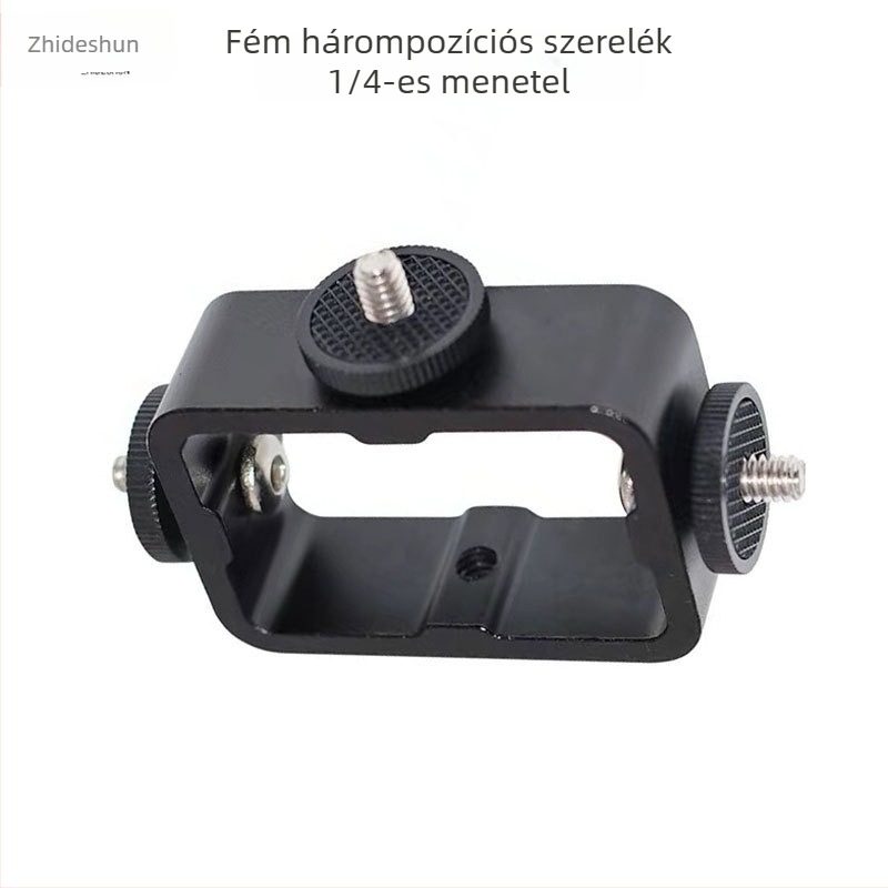 Fém háromtámaszos tartó kamera- és okostelefonhoz élő adásra, 1/4in és 3/8in csavarfuratokkal (Ötvözet; Univerzális kompatibilitás)