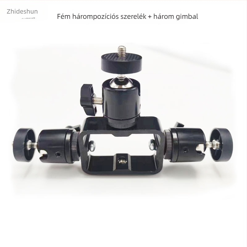 Fém háromtámaszos tartó kamera- és okostelefonhoz élő adásra, 1/4in és 3/8in csavarfuratokkal (Ötvözet; Univerzális kompatibilitás)