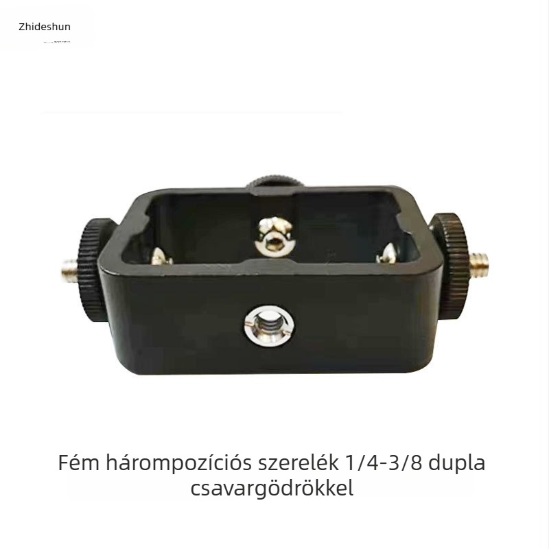 Fém háromtámaszos tartó kamera- és okostelefonhoz élő adásra, 1/4in és 3/8in csavarfuratokkal (Ötvözet; Univerzális kompatibilitás)