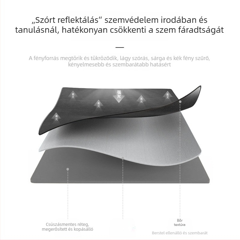 PU bőr egérpad, kiváló minőségű egyszínű irodai asztali matrac, asztallap védelem, csúszásmentes, kétoldalas