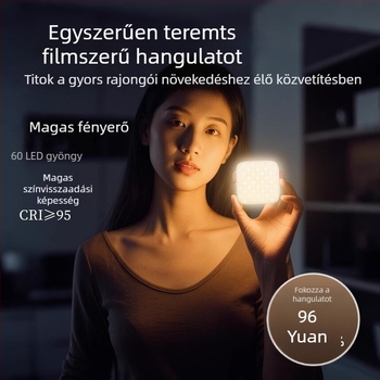 LED töltőfény, kézi, hordozható, 10–50W, 220V, három színhőmérséklet, kültéri fotózáshoz