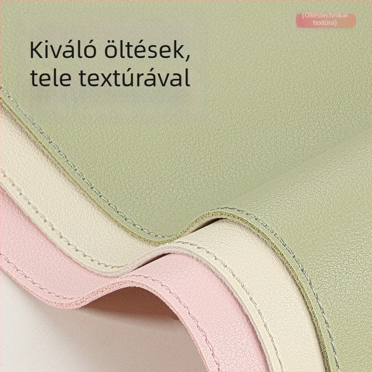 Nagy PU bőr asztali pad a billentyűzethez és egérhez, kétoldalas, egyszínű, vízálló, csúszásmentes