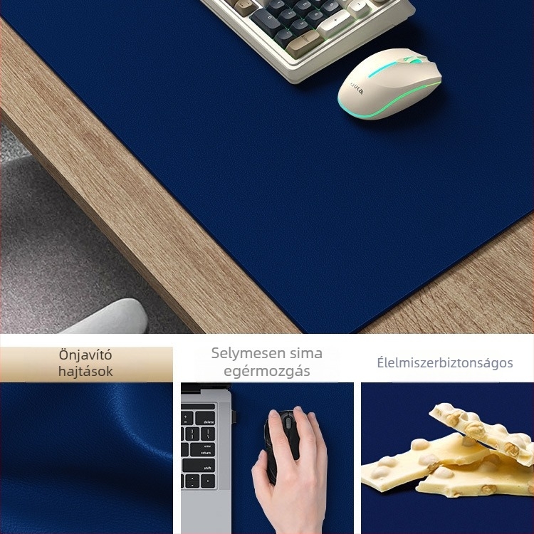 Bőr asztali pad, extra nagy méretű, kétoldalas, csúszásmentes, irodai, számítógép és laptop használathoz, tanuló asztalhoz