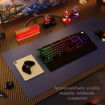 Bőr egérpad, extrán nagy méretű, vízálló felülettel, csúszásmentes, számítógéphez