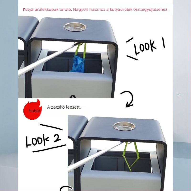 Kutyapiszok-gyűjtő készülék, összecsukható, automata gyűjtő, zacskókkal