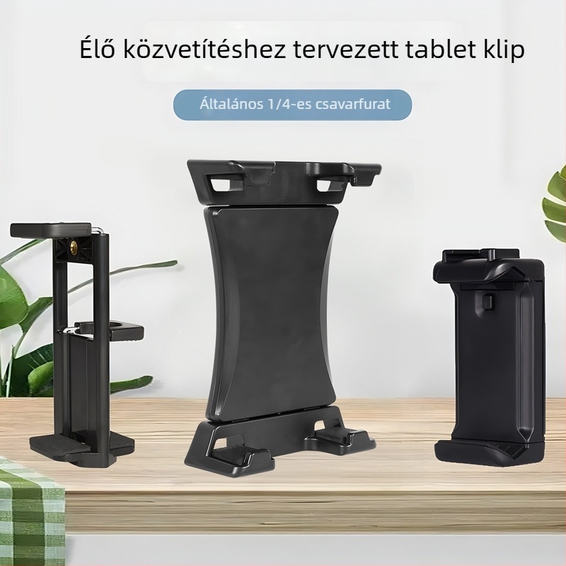 Kalio Tablet Clip - Összecsukható univerzális tabletatartó, kompatibil iPad/iPhone, 0,12 kg