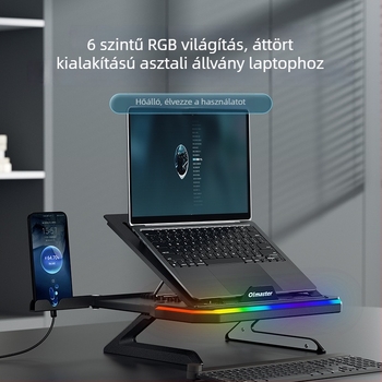 Laptop állvány emelő hűtéshez — Modell Yh-ap9001, Műanyag, Forgó, Oimaster / i love moosite
