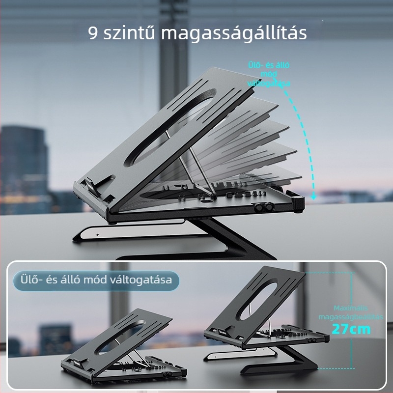 Laptop állvány emelő hűtéshez — Modell Yh-ap9001, Műanyag, Forgó, Oimaster / i love moosite