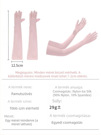 Kültéri ujjvédők UV-védelmmel, csúszásmentes tenyér, egyrészes tenyér, teljes ujjak, nylon anyag