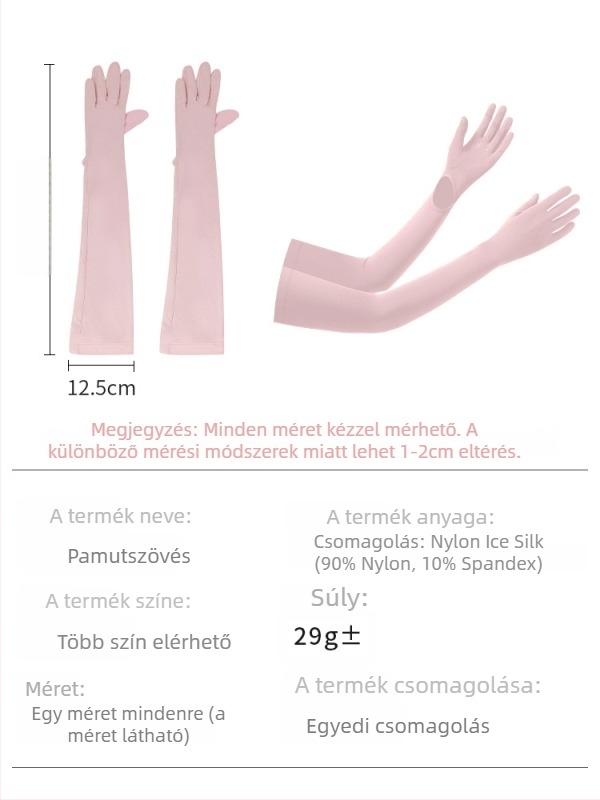 Kültéri ujjvédők UV-védelmmel, csúszásmentes tenyér, egyrészes tenyér, teljes ujjak, nylon anyag