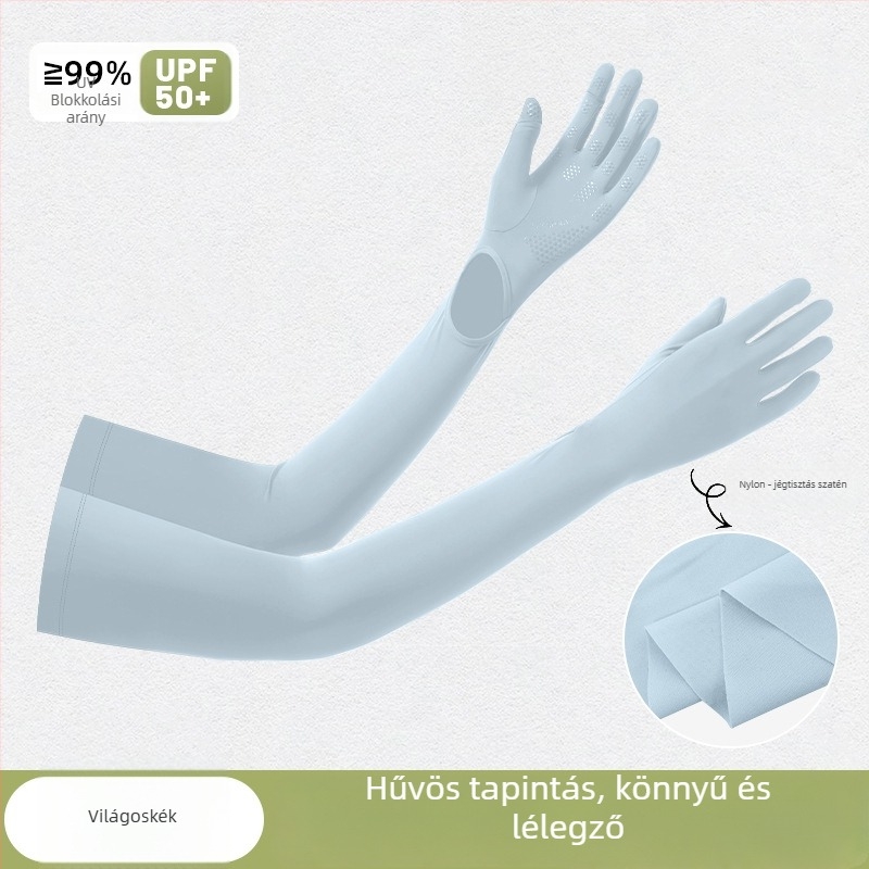 Kültéri ujjvédők UV-védelmmel, csúszásmentes tenyér, egyrészes tenyér, teljes ujjak, nylon anyag