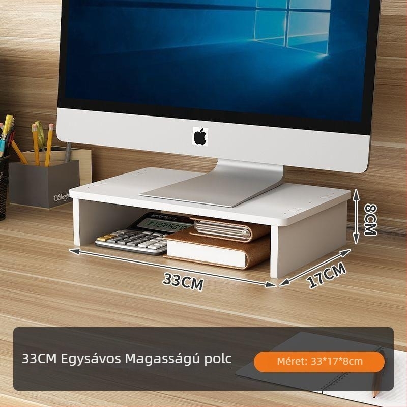 Laptop hűtőállvány, állítható asztali magassággal, nyaki támasz és tároló polc