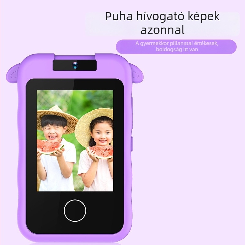 Gyerekek digitális kamera, mobil-stílusú design, fordítható kivitel, 24MP fotók, TF-kártya támogatás