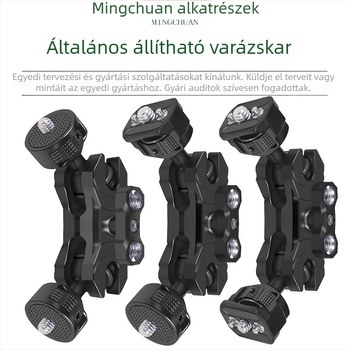 Állítható mágikus kar 1/4 és 3/8 hüvelykes csavarokkal, alumínium ötvözet, max teher 2-5 kg, tömeg 120 g