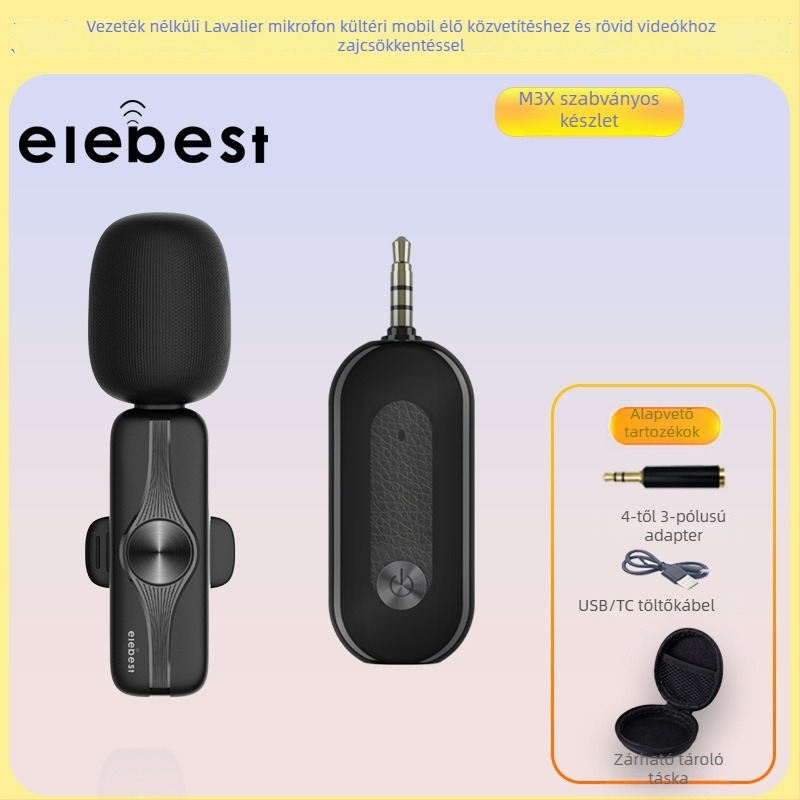 M3X Lavalier mikrofon mobil és PC élő közvetítéséhez, 3,5 mm-es csatlakozó, frekvenciasáv 20 Hz–20 kHz, SNR ≥75 dB