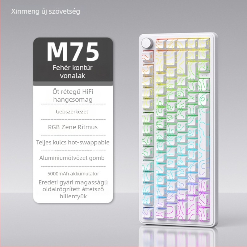 Játékbillentyűzet, vezeték nélküli, mechanikus kapcsolók, RGB háttérvilágítás, vízálló