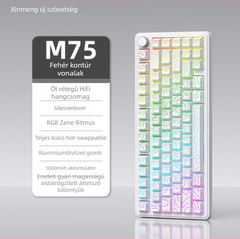 Játékbillentyűzet, vezeték nélküli, mechanikus kapcsolók, RGB háttérvilágítás, vízálló