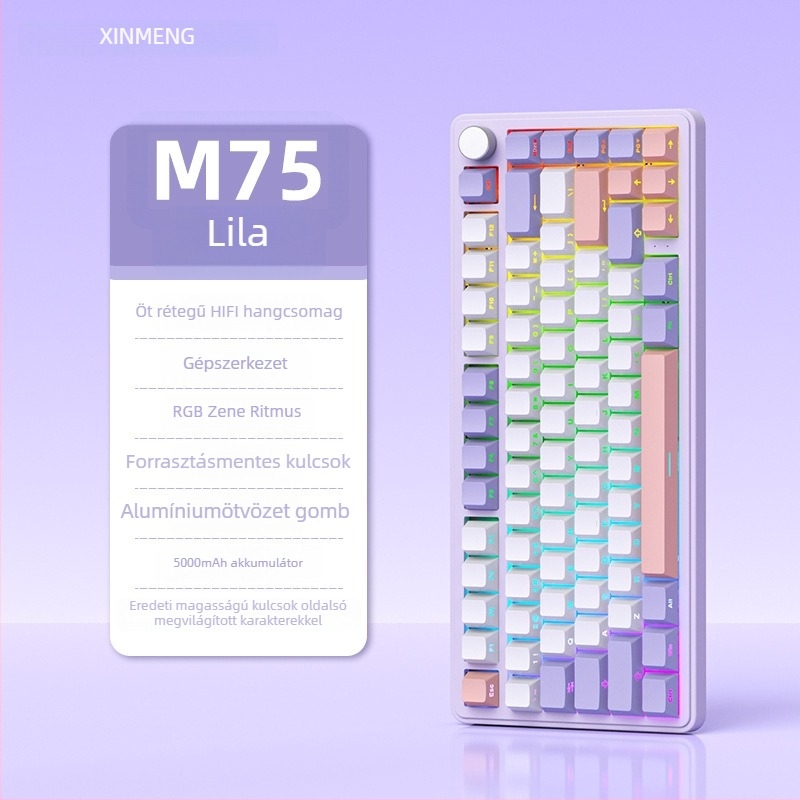 Játékbillentyűzet, vezeték nélküli, mechanikus kapcsolók, RGB háttérvilágítás, vízálló