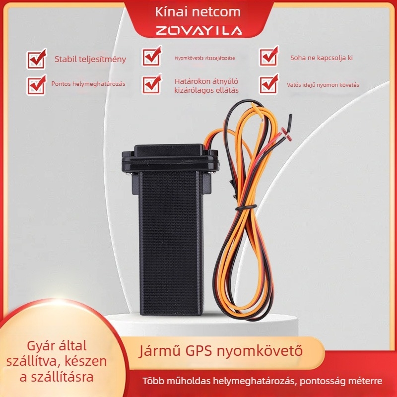 4G GPS autópozicionáló nyomkövető Android és iOS támogatással, USB 2.0 interfész, ABS+PC tok