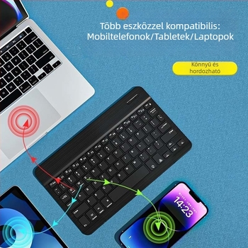 Bluetooth billentyűzet iPadhez, telefonhoz, tabletához és laptophoz – hordozható, újratölthető vezeték nélküli billentyűzet
